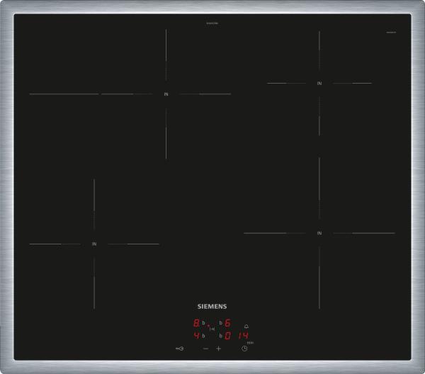 Siemens EI645CFB6E - iQ300, Induktionskochfeld, herdgesteuert, Schwarz, Mit Rahmen aufliegend, 60 cm